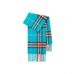 Burberry Women Check Alpaca Wool Blend Bouclé Scarf Atom blue 81182721