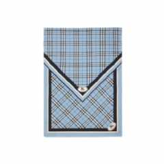Burberry Women Check Knight Stamp Silk Scarf Bank blue 81142271