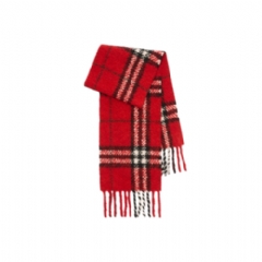 Burberry Women Check Alpaca Wool Blend Bouclé Scarf Post red 81180111