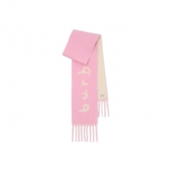 Burberry Women Reversible Logo Alpaca Wool Blend Scarf Sugar pink 81172671