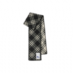 Burberry Women Narrow Check Wool Scarf Black 81146401