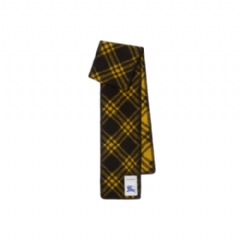 Burberry Women Narrow Check Wool Scarf Chocolate brown/crown yellow 81146411