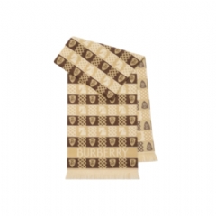 Burberry Women Chess Fair Isle Wool Scarf Sand beige/treacle brown 81169681