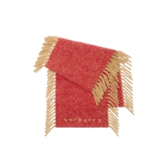 Burberry Women Alpaca Wool Blend Happy Scarf Sand beige/post red 81187321