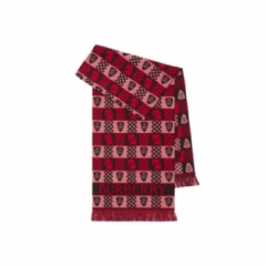 Burberry Women Chess Fair Isle Wool Scarf Post red 81153201