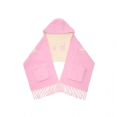 Burberry Women Logo Alpaca Wool Blend Hooded Scarf Sugar pink 81212821