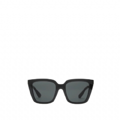 Burberry Women Check Engraved Square Sunglasses​ Black 40849571