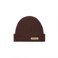 Burberry Women Logo Patch Wool Beanie Treacle brown 81210551