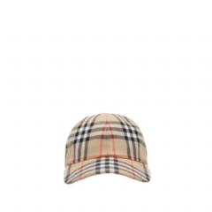 Burberry Women Check Cotton Baseball Cap Sand beige 81283471