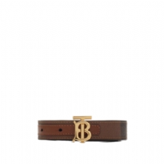 Burberry Women Check and Leather Reversible TB Belt Dark birch brown 80623451