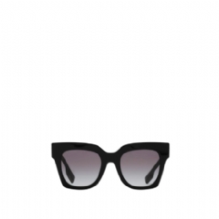 Burberry Women Check Square Sunglasses Black/beige 40823231