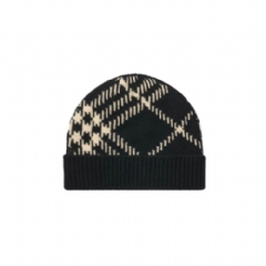Burberry Women Check Cashmere Blend Beanie Black/calico 81147691