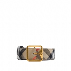 Burberry Women Check B Buckle Belt Sand 80999391
