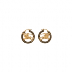 Burberry Women EKD Pavé Hoop Earrings Gold/black 81205941