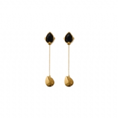 Burberry Women Onyx Shield Pendant Earrings Gold/black 80853281
