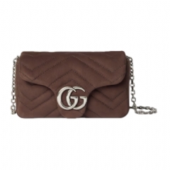 Gucci Women GG Marmont mini shoulder bag dark brown leather 841290 AAE5D 2019