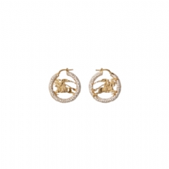 Burberry Women EKD Pavé Hoop Earrings Gold/clear 81120391