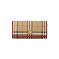 Burberry Women Check Continental Wallet Archive beige/ruby red 81163271