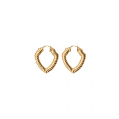 Burberry Women Large Shield Twisted Hoop Earrings Gold 80965281