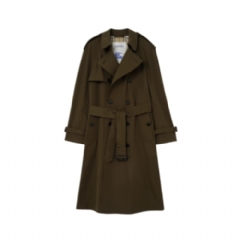 Burberry Men Long Lightweight Cotton Trench Coat Marsh green 81190901
