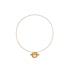 Burberry Women Check Granulation T-Bar Necklace Gold 81202331