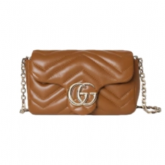 Gucci Women GG Marmont mini shoulder bag brown leather 841290 AAFAX 2718