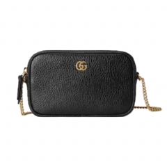 Gucci Women GG Marmont mini camera bag black leather 772759 CAO0G 1000
