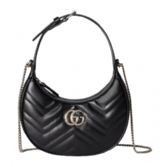 Gucci Women GG Marmont small shoulder bag black leather 699514 AAET8 1000