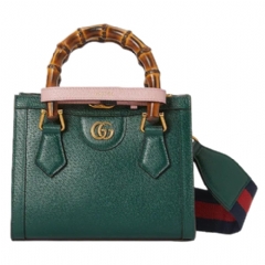 Gucci Women Gucci Diana small tote bag green leather ‎702732 U3ZDT 3670