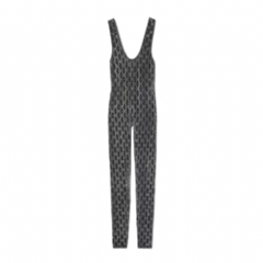 Gucci Women GG crystal embroidered jumpsuit grey 850293 XUANS 1037