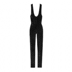 Gucci Women GG crystal embroidered jumpsuit black 850293 XUANY 1043