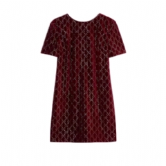 Gucci Women Embroidered cotton velvet dress 853028 ZJV75 6052