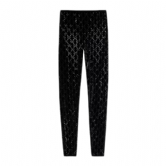 Gucci Women GG crystal embroidered leggings black 850997 XUANY 1043
