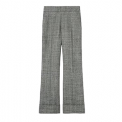 Gucci Women Wool grisaille pants with embroidery 843020 ZATWE 1070