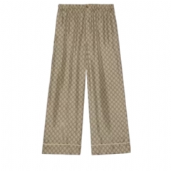 Gucci Women GG Supreme print silk pant 756503 ZANRP 2184