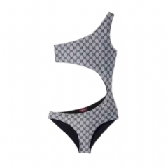 Gucci Women GG stretch jersey swimsuit blue and white 695817 XHAFM 4632