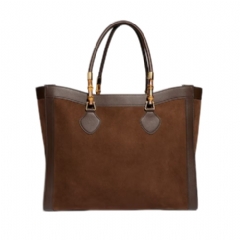 Gucci Women Bamboo Tote large bag brown suede A0022V AAG4A 2743
