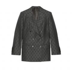 Gucci Women GG wool jacquard jacket dark grey 715184 ZAKF8 1016