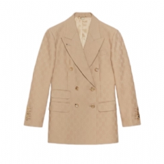 Gucci Women GG wool jacquard jacket camel 715184 ZAKF8 2602