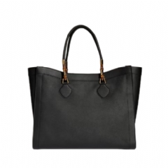 Gucci Women Bamboo Tote large bag black leather A0022V AAG21 1096
