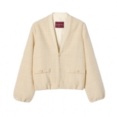 Gucci Women Check cotton tweed jacket 851888 ZAUB6 9777