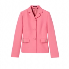 Gucci Women Crêpe wool silk jacket with tiger pink 835599 ZAD88 5660