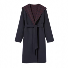 Gucci Women Reversible wool silk hooded coat blue and red 793634 ZAQW0 4692