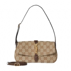 Gucci Women Gucci Jackie mini bag sand and brown GG canvas 867156 FAFV2 9651
