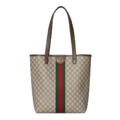 Gucci Women Ophidia medium tote bag beige and brown GG fabric 834465 FAEOI 9746