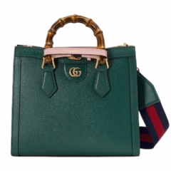 Gucci Women Gucci Diana medium tote bag green leather 702721 U3ZDT 3670