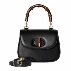 Gucci Women Gucci Bamboo 1947 mini bag black leather 863166 AAGDM 1096