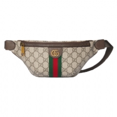 Gucci Women Ophidia small belt bag beige and dark brown fabric 839106 FAEOF 9745