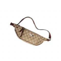 Gucci Women Gucci Tag small belt bag sand and brown GG canvas A00230 FAGBV 9653