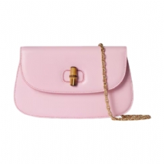 Gucci Women Bamboo clutch light pink leather ‎867160 AAGI3 5848
